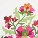 Schumacher 75741 Antalya Medallion Embroidery Garnet fabric swatch