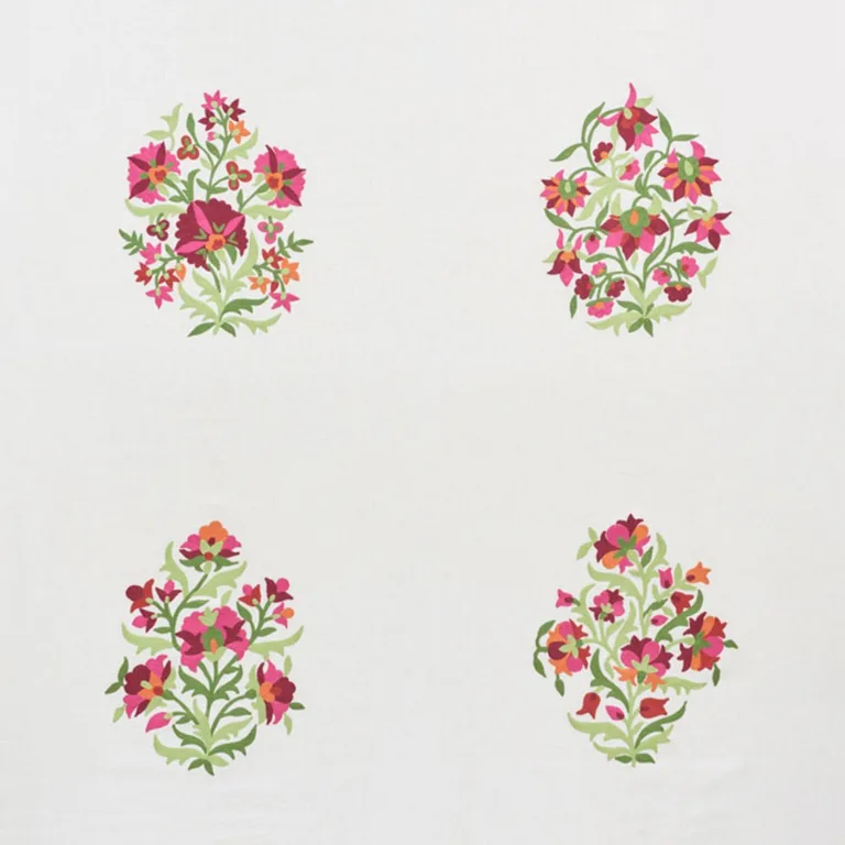Schumacher 75741 Antalya Medallion Embroidery Garnet fabric swatch