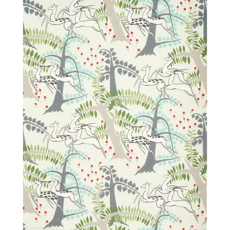 Schumacher 177571 Antelopes Ivory fabric swatch
