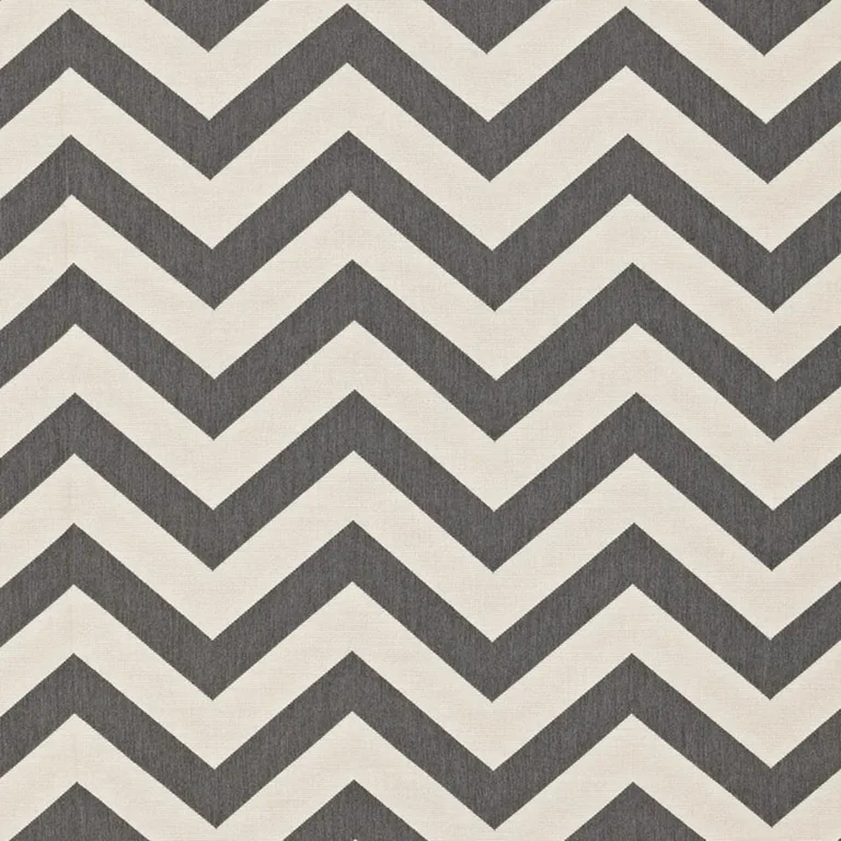 Schumacher 65922 Antibes Chevron Oxford Grey fabric swatch