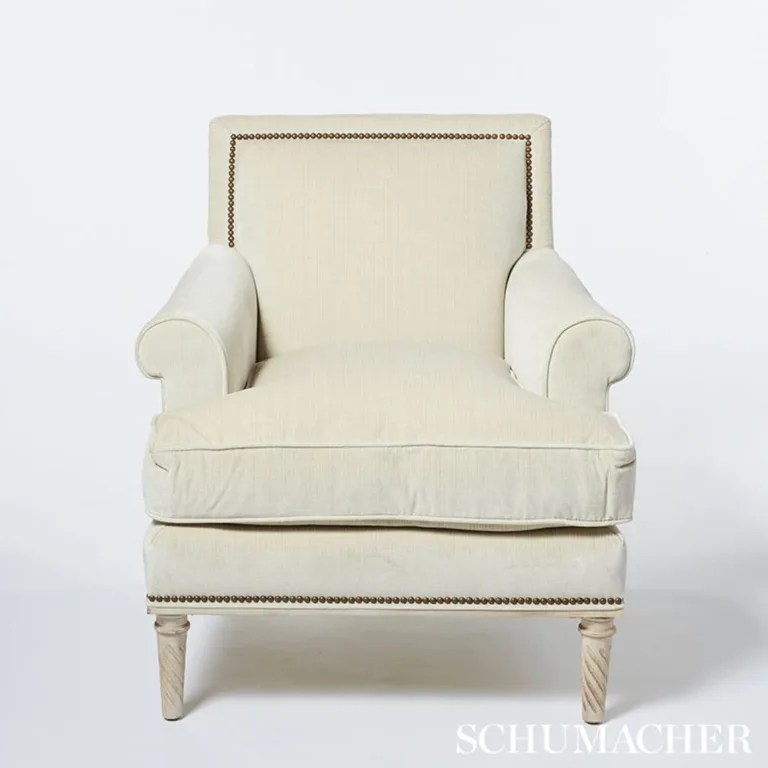 Schumacher 69740 Antique Strie Velvet Oyster fabric swatch