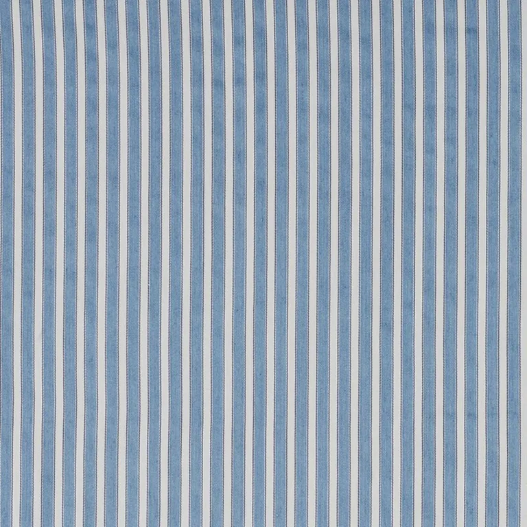 Schumacher 3475008 Antique Ticking Stripe Bleu fabric swatch