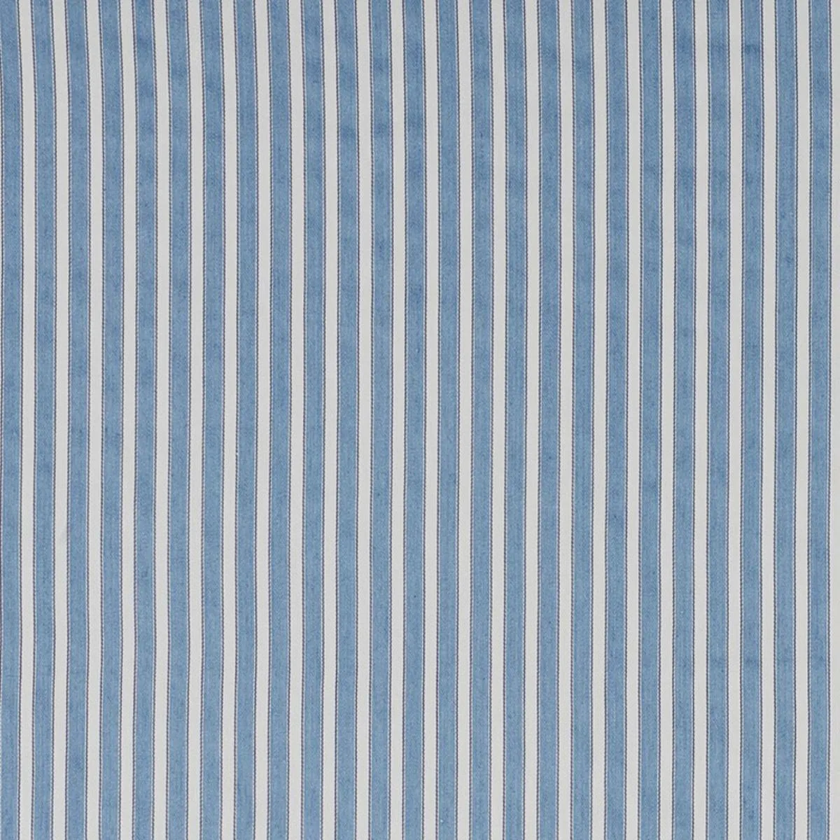 Schumacher 3475008 Antique Ticking Stripe Bleu fabric swatch