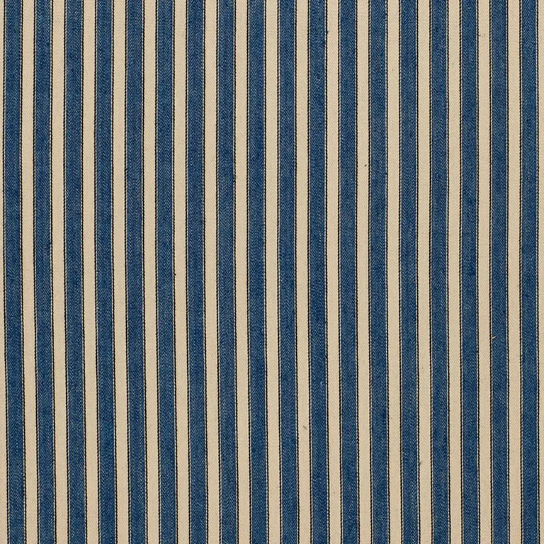 Schumacher 3475004 Antique Ticking Stripe Denim fabric swatch