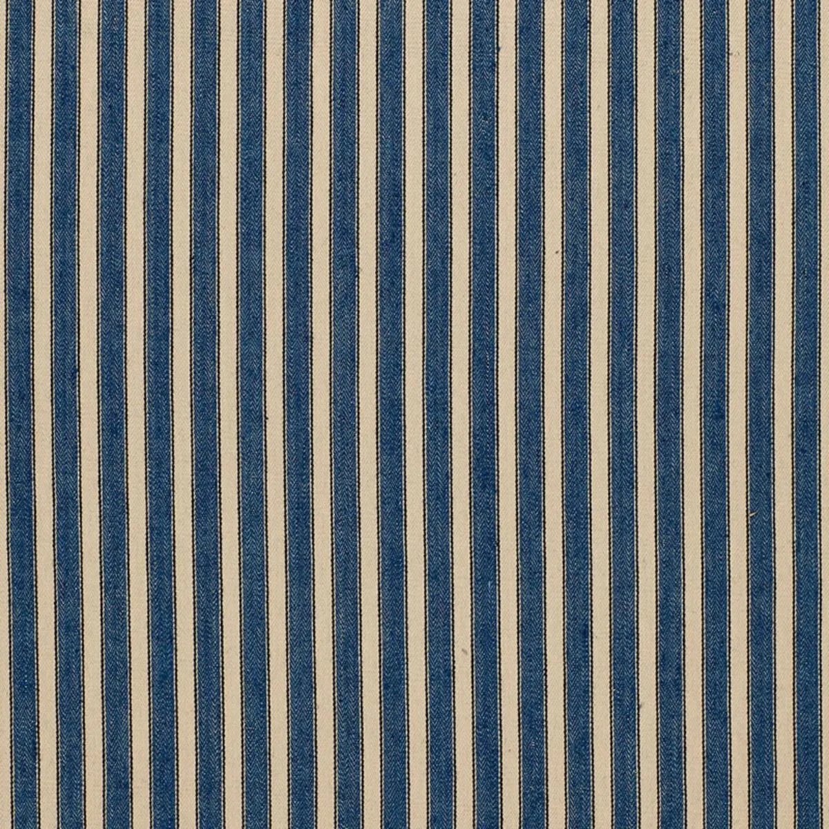 Schumacher 3475004 Antique Ticking Stripe Denim fabric swatch