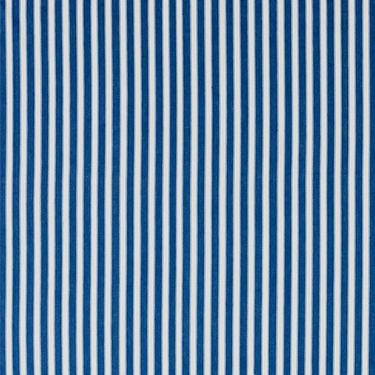 Schumacher 3475007 Antique Ticking Stripe Indigo fabric swatch