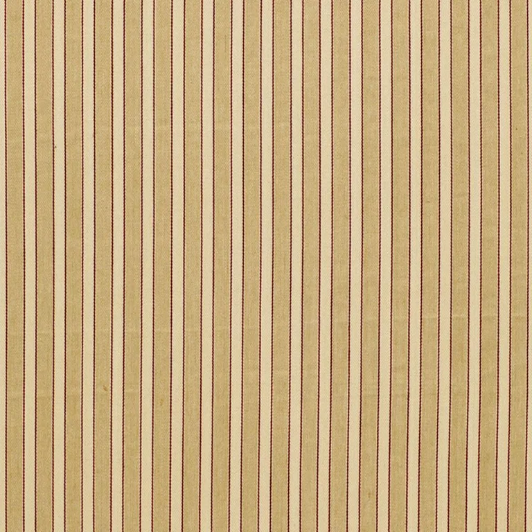 Schumacher 3475001 Antique Ticking Stripe Sandalwood fabric swatch