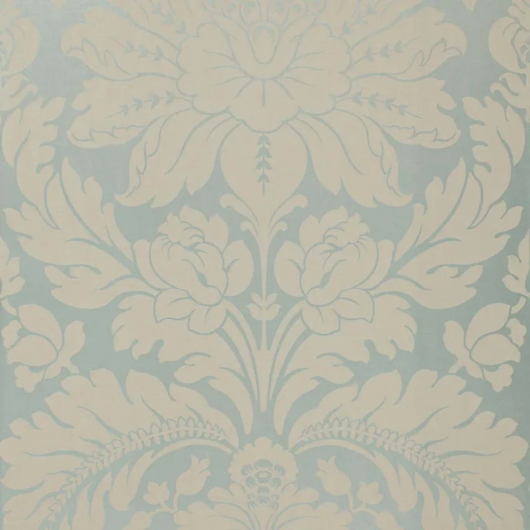 Schumacher 66561 Anvers Damask Azure fabric swatch