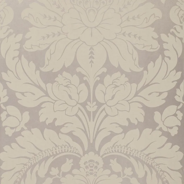 Schumacher 66562 Anvers Damask Nickel fabric swatch