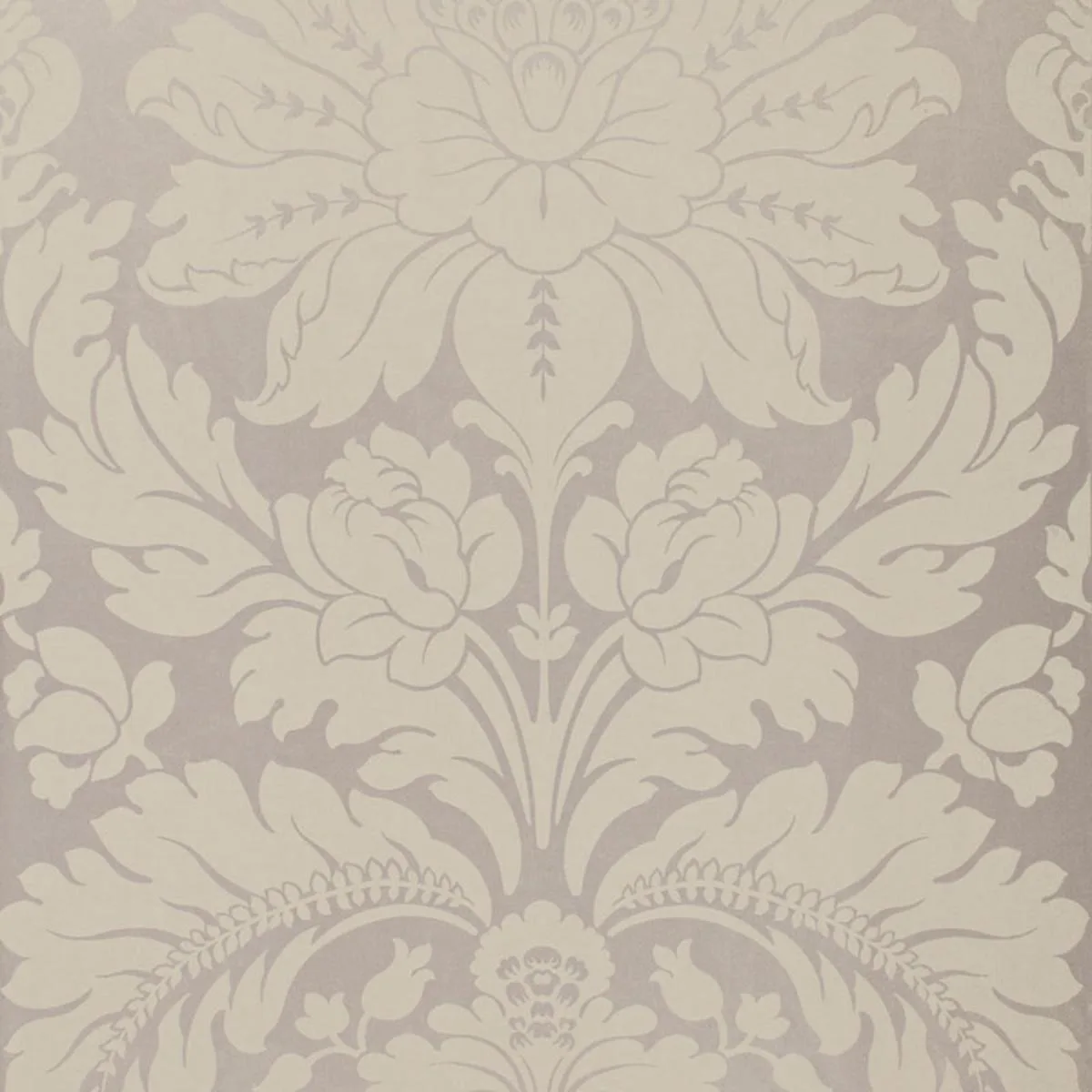 Schumacher 66562 Anvers Damask Nickel fabric swatch