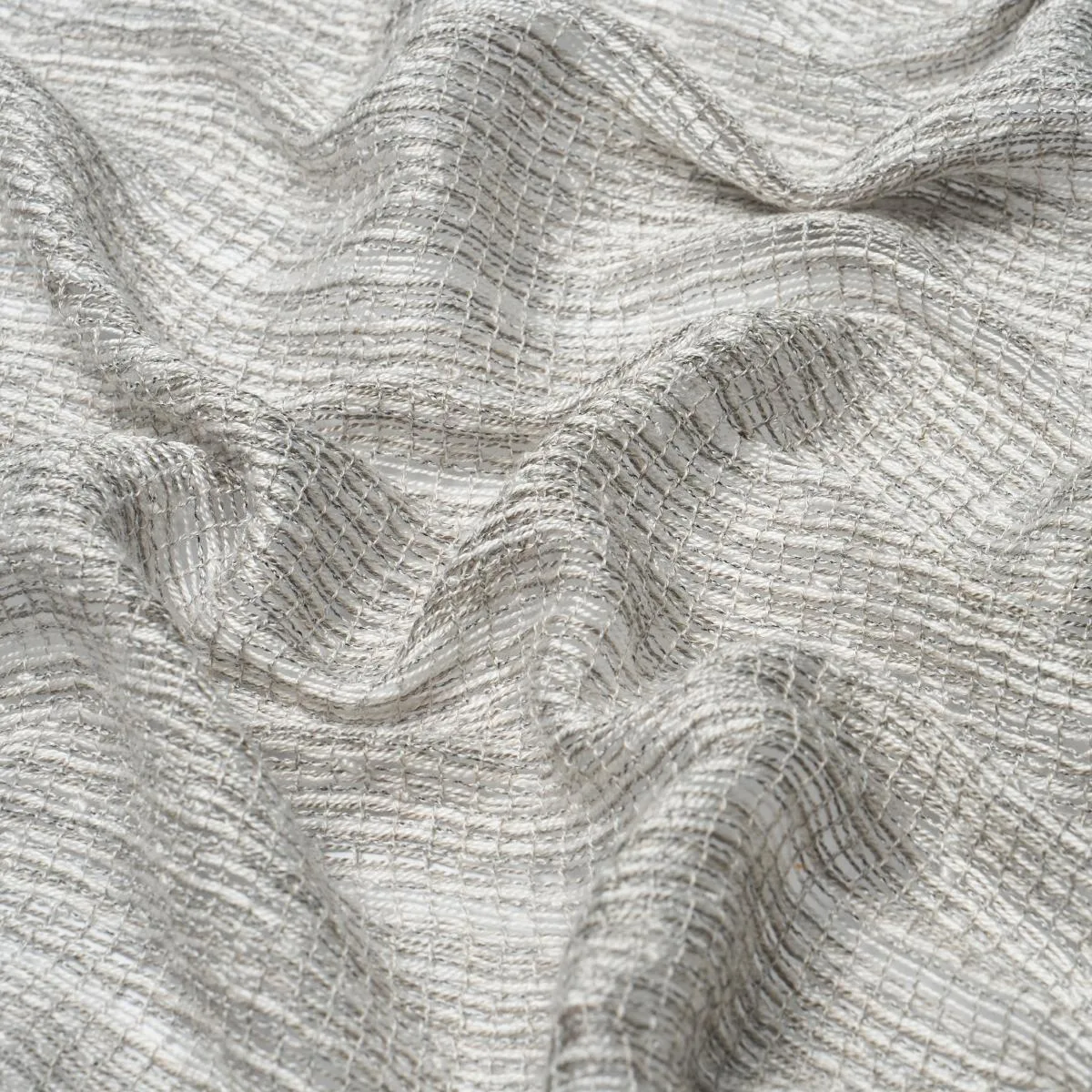 Schumacher 76363 Anyo Indoor/Outdoor Sheer Grey fabric swatch