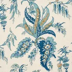 Schumacher 181731 Apolline Botanical Ciel & Marine fabric swatch