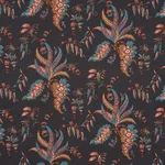 Schumacher 181732 Apolline Botanical Rouge & Noir fabric swatch