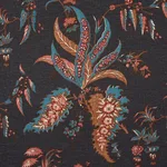 Schumacher 181732 Apolline Botanical Rouge & Noir fabric swatch
