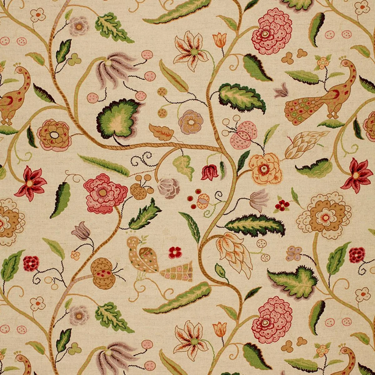 Schumacher 1307002 Apsley Vine Rose fabric swatch