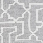 Schumacher 75870 Arabesque Maze Sheer Grey fabric swatch