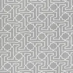 Schumacher 75870 Arabesque Maze Sheer Grey fabric swatch