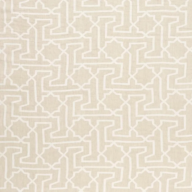 Schumacher 75871 Arabesque Maze Sheer Natural fabric swatch
