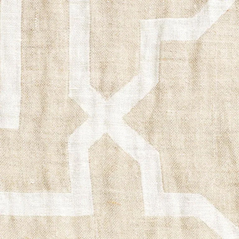Schumacher 75871 Arabesque Maze Sheer Natural fabric swatch