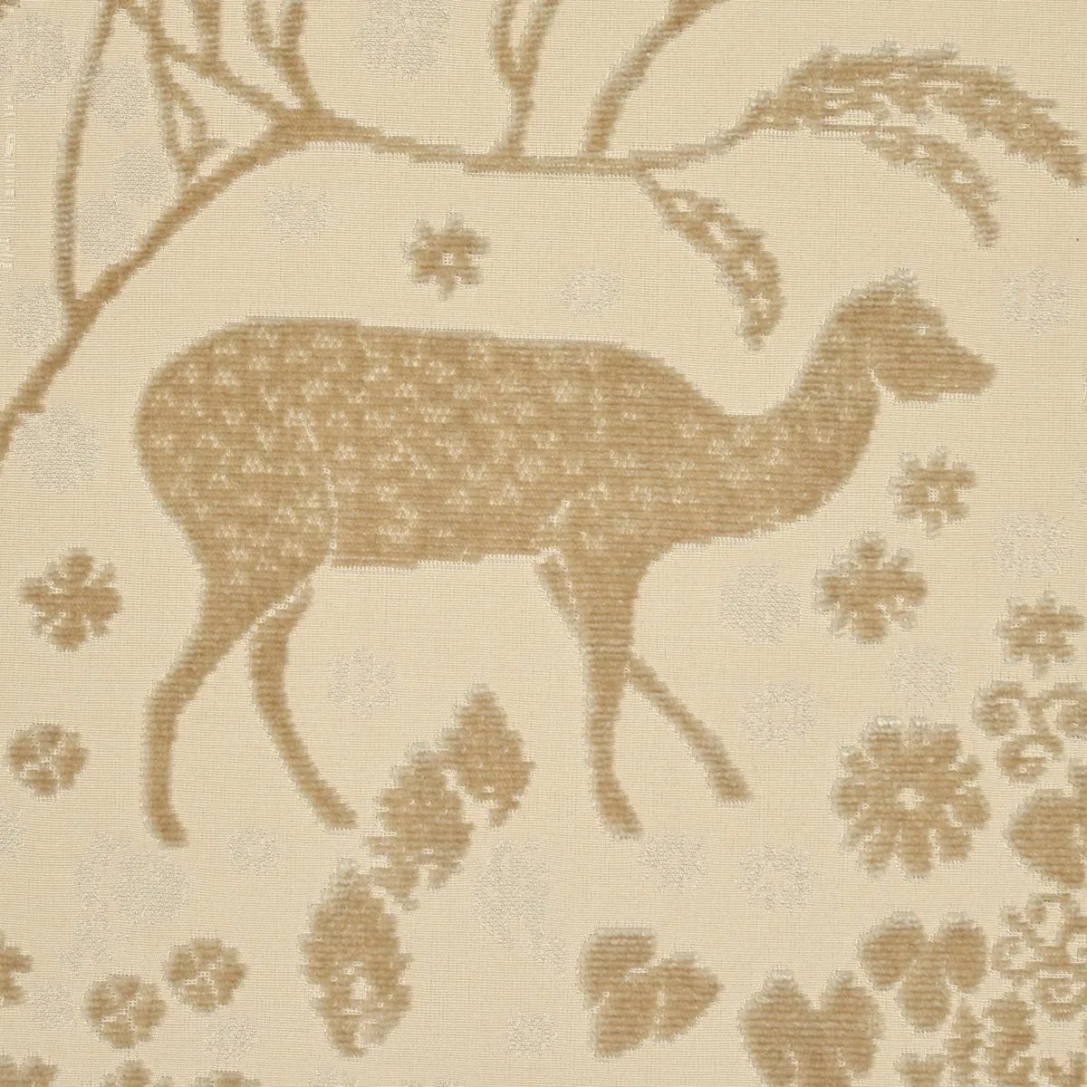 Schumacher 81311 Arbor Forest Champagne fabric swatch