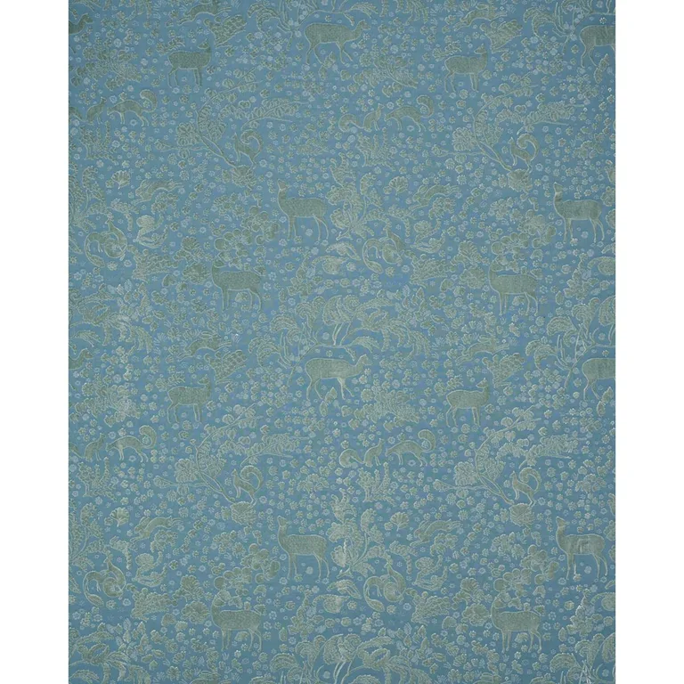 Schumacher 81310 Arbor Forest Slate Blue fabric swatch