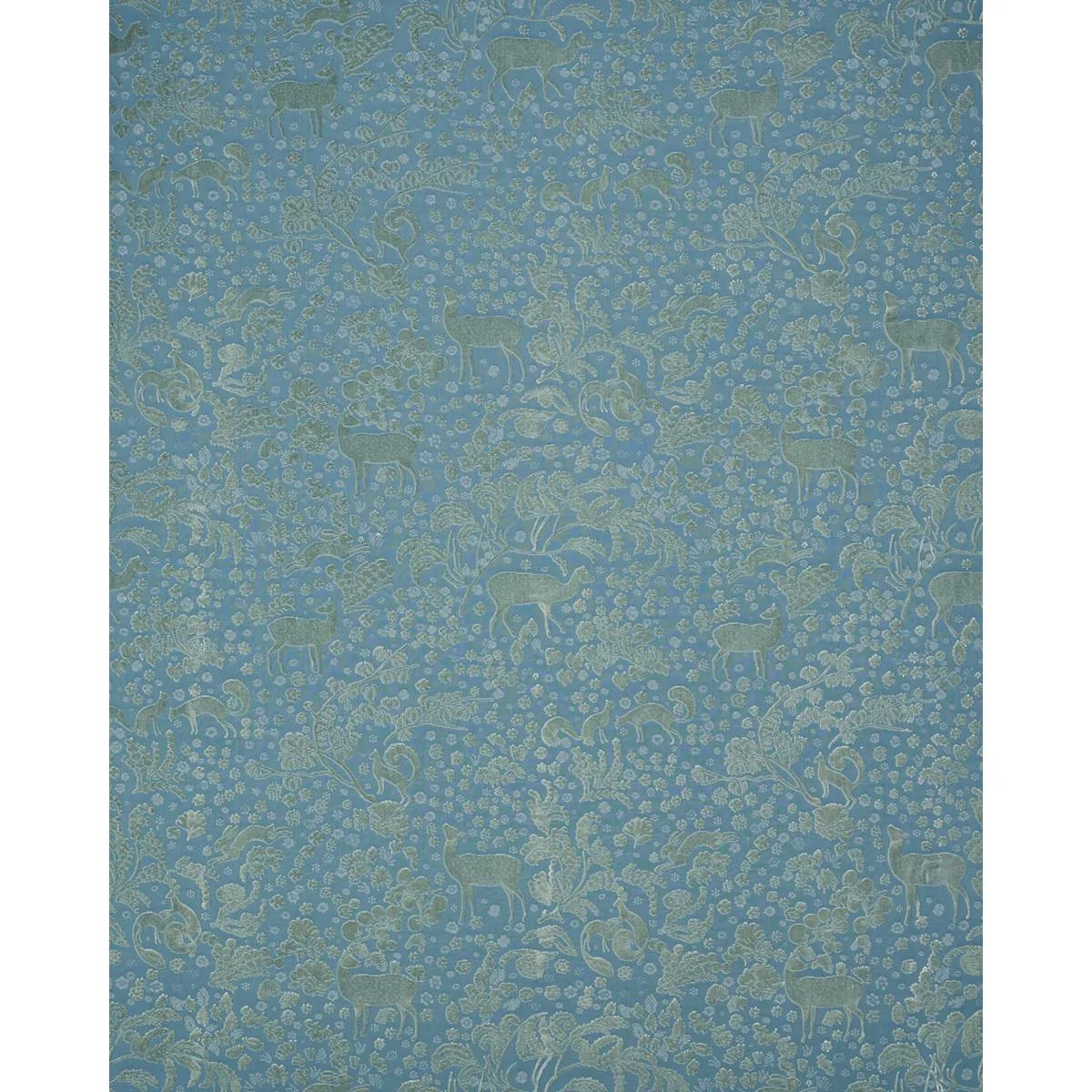 Schumacher 81310 Arbor Forest Slate Blue fabric swatch