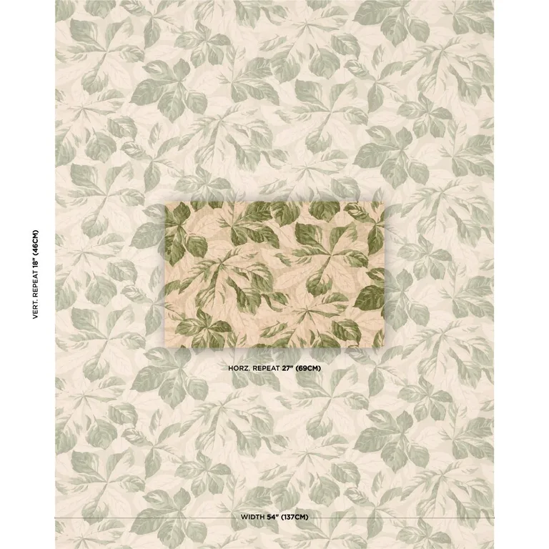 Schumacher 182650 Arboreal Sage fabric swatch