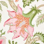 Schumacher 177371 Arborvitae Pink & Leaf fabric swatch