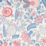 Schumacher 177370 Arborvitae Rose & Delft fabric swatch