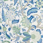 Schumacher 177372 Arborvitae Viridian & Blue fabric swatch