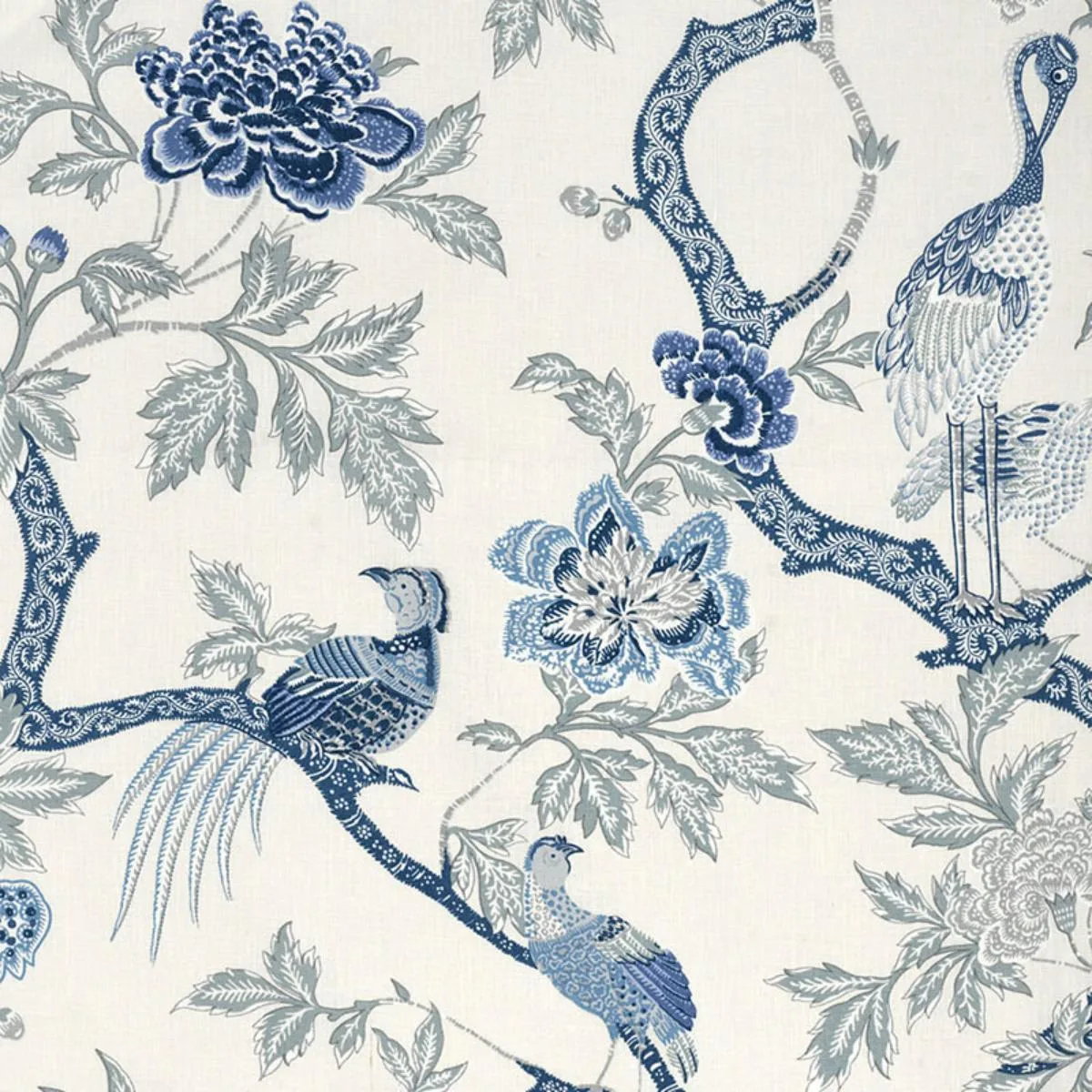 Schumacher 174081 Arbre Chinois Porcelain fabric swatch