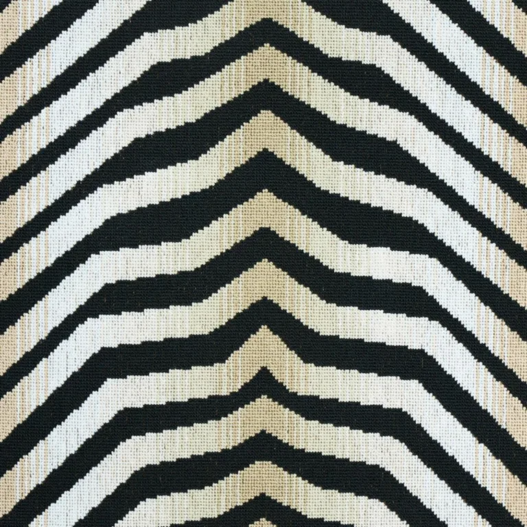 Schumacher 79521 Arcure éPinglé Zebra Black fabric swatch