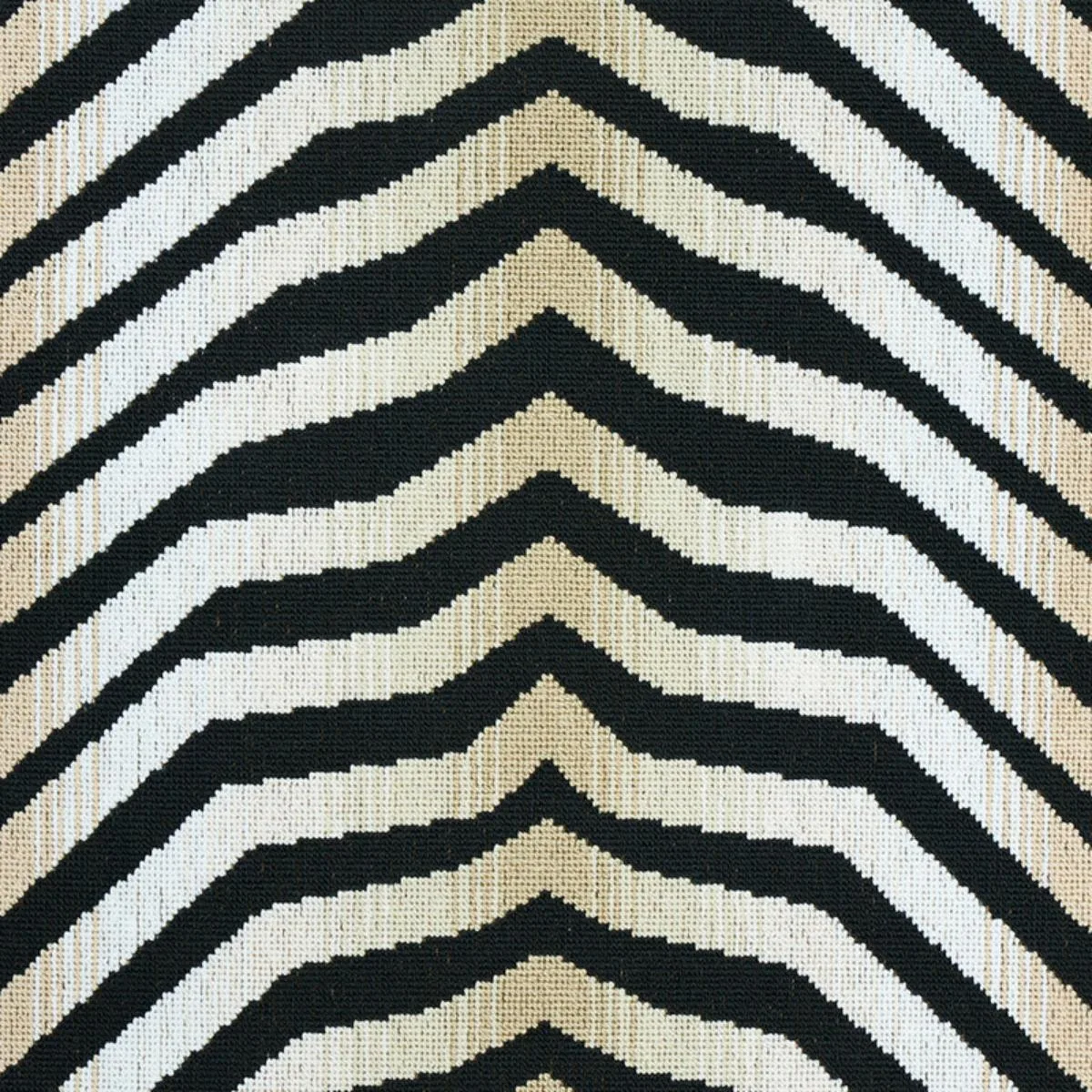 Schumacher 79521 Arcure éPinglé Zebra Black fabric swatch