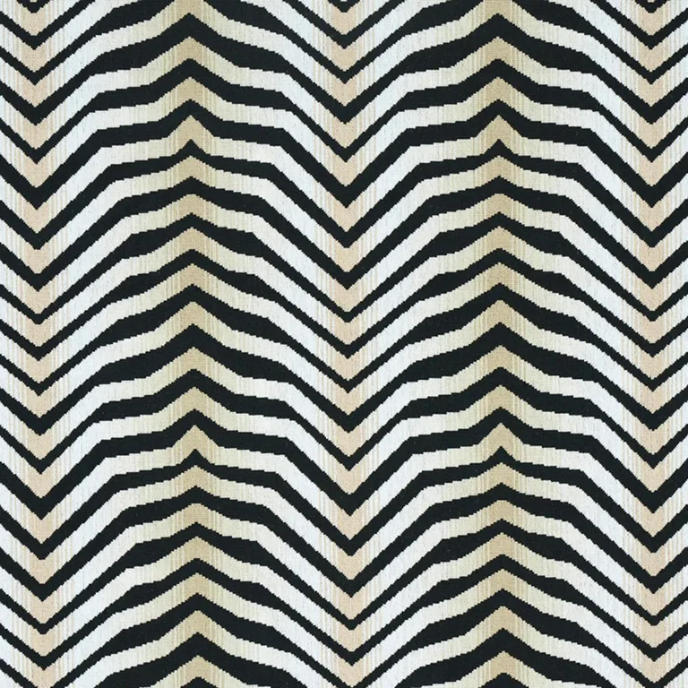 Schumacher 79521 Arcure éPinglé Zebra Black fabric swatch