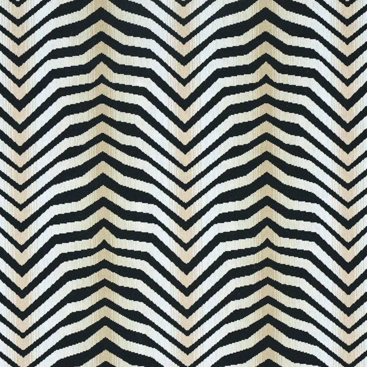 Schumacher 79521 Arcure éPinglé Zebra Black fabric swatch