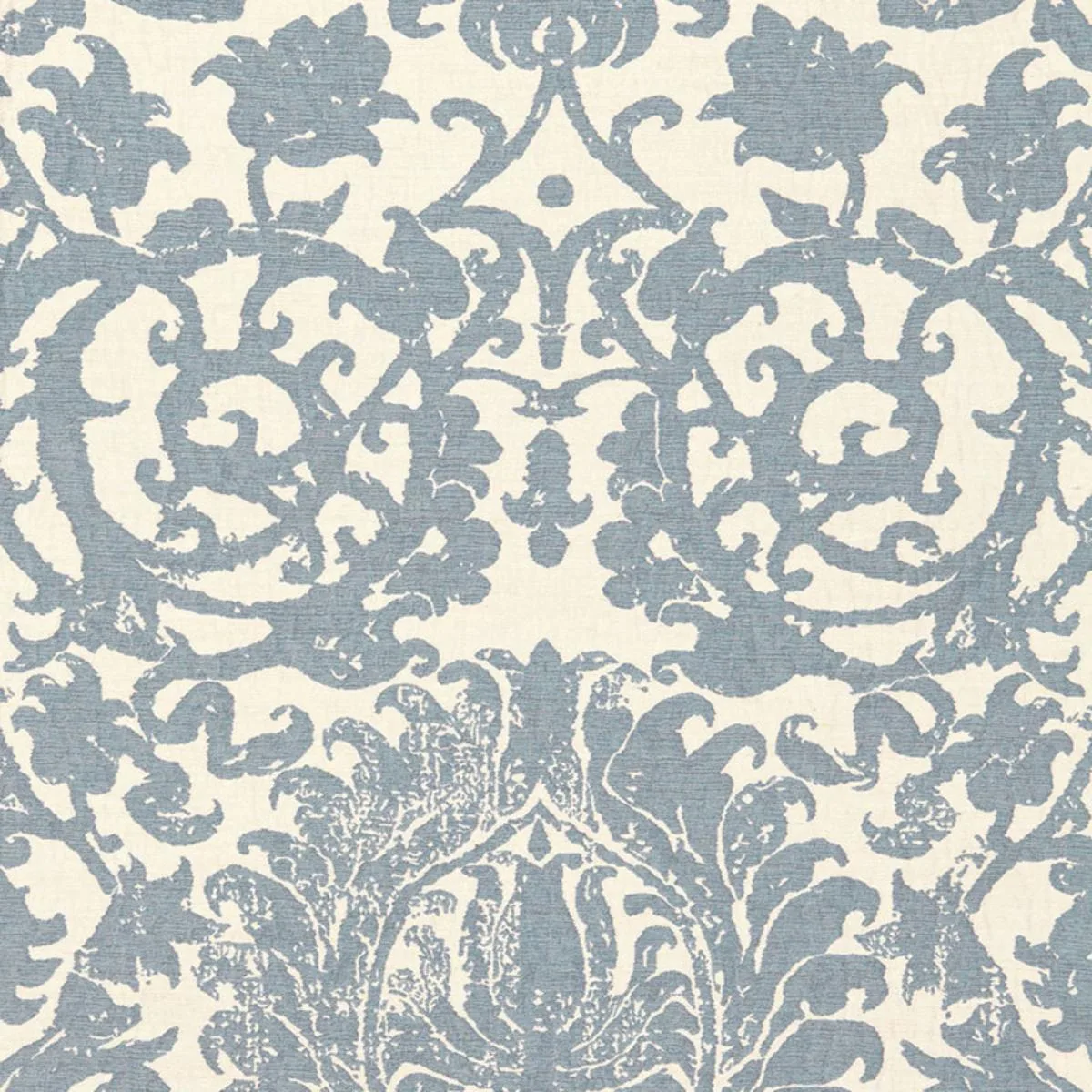 Schumacher 66361 Arezzo Linen Damask Azure fabric swatch