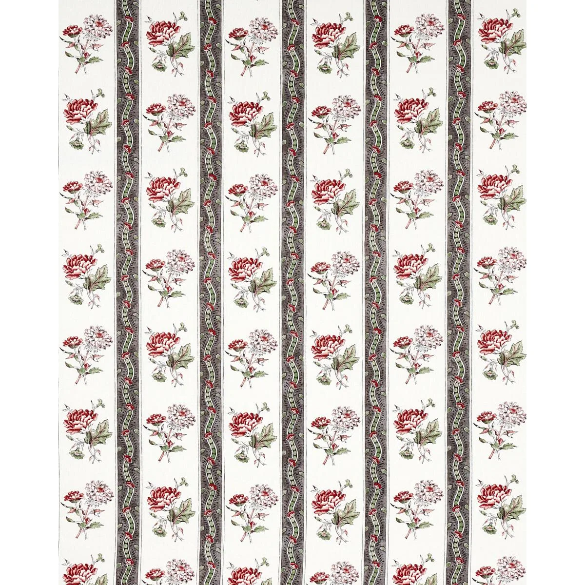 Schumacher 180242 Ariana Floral Stripe Chelsea Garden fabric swatch