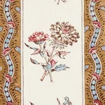 Schumacher 180240 Ariana Floral Stripe Document fabric swatch