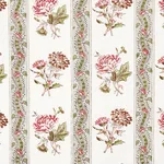 Schumacher 180243 Ariana Floral Stripe Famille Rose fabric swatch