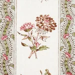 Schumacher 180243 Ariana Floral Stripe Famille Rose fabric swatch