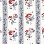 Schumacher 180241 Ariana Floral Stripe Pearlware Blue fabric swatch
