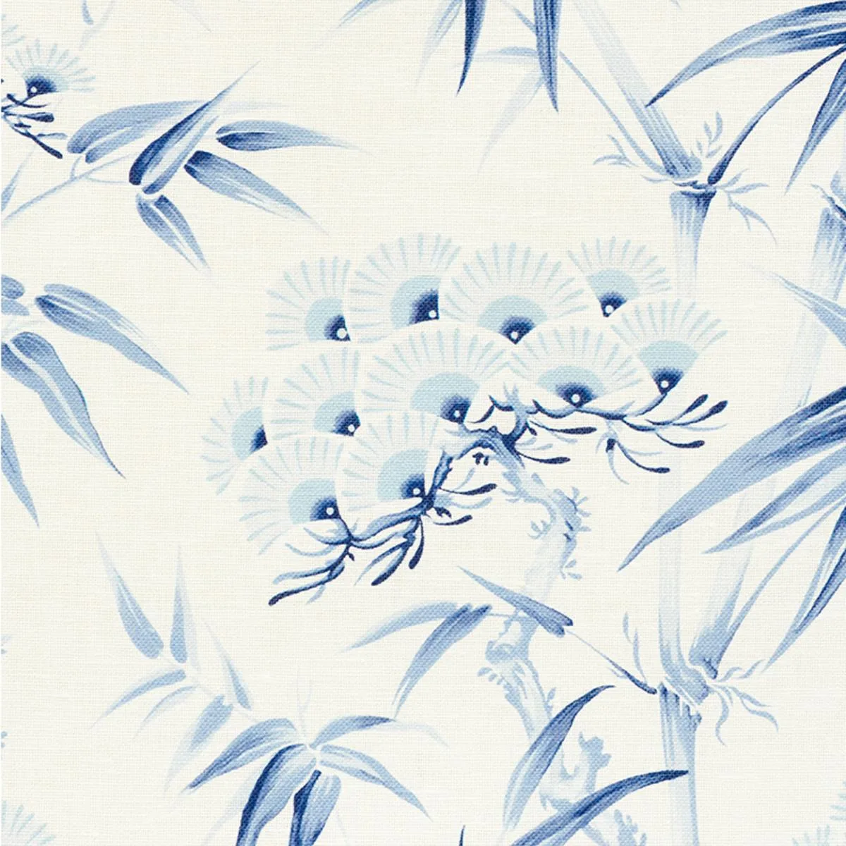 Schumacher 177040 Arita Floral Porcelain fabric swatch