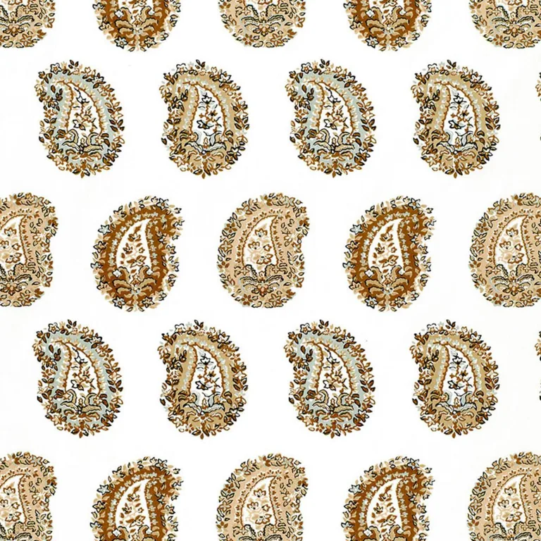 Schumacher 1329002 Arklow Paisley Stone fabric swatch