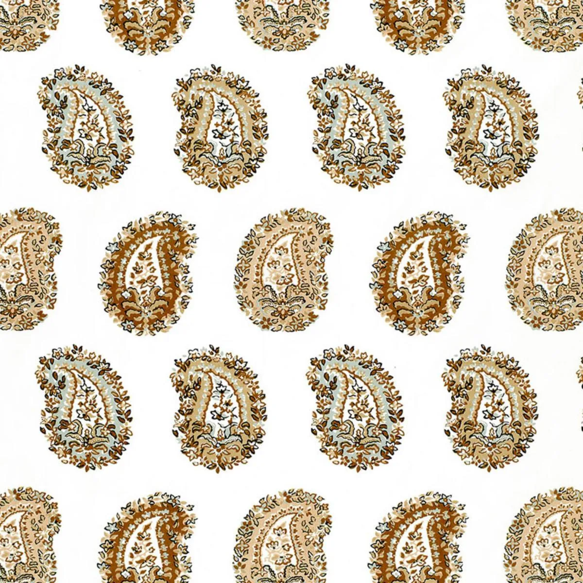 Schumacher 1329002 Arklow Paisley Stone fabric swatch