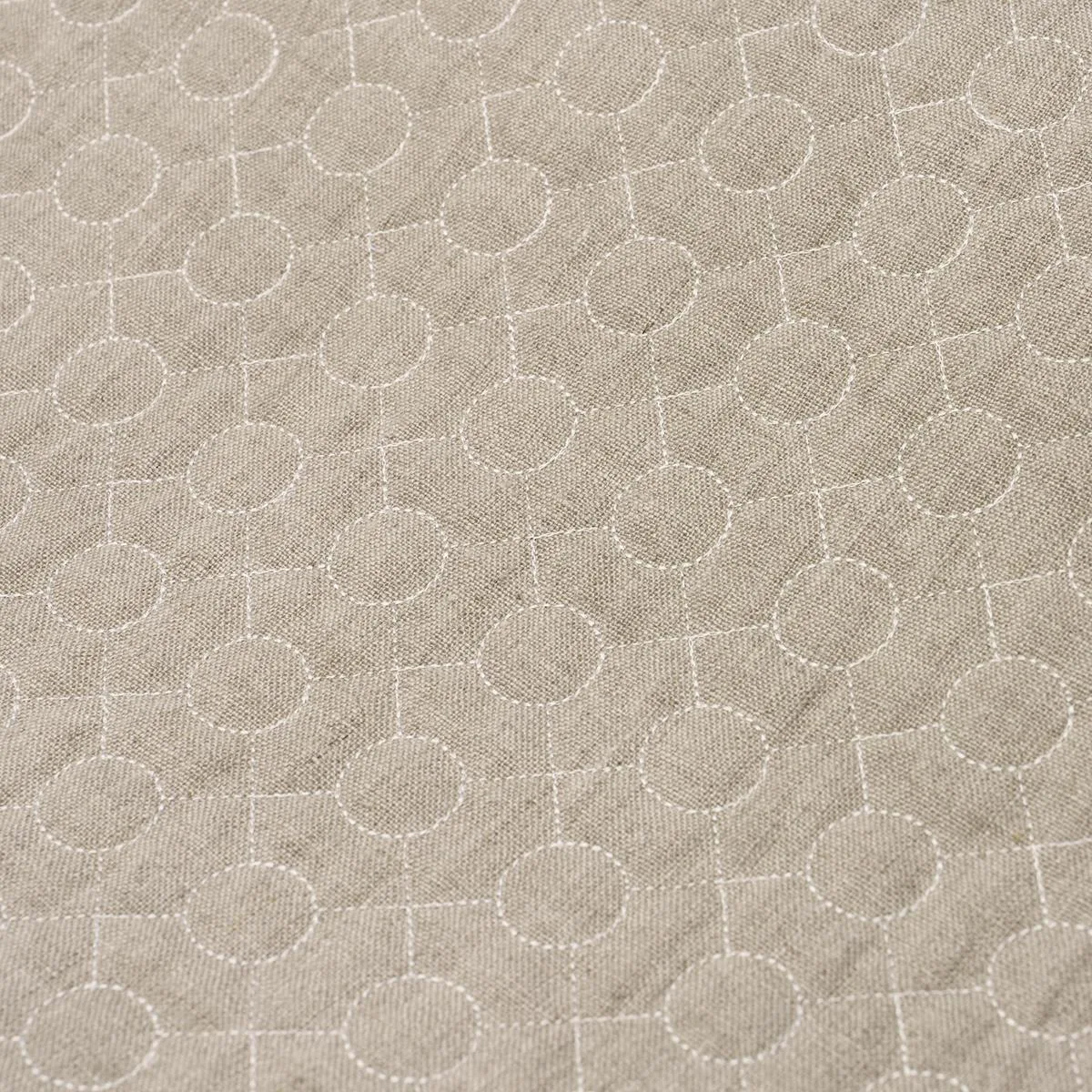 Schumacher 65000 Arles Embroidery Greige fabric swatch