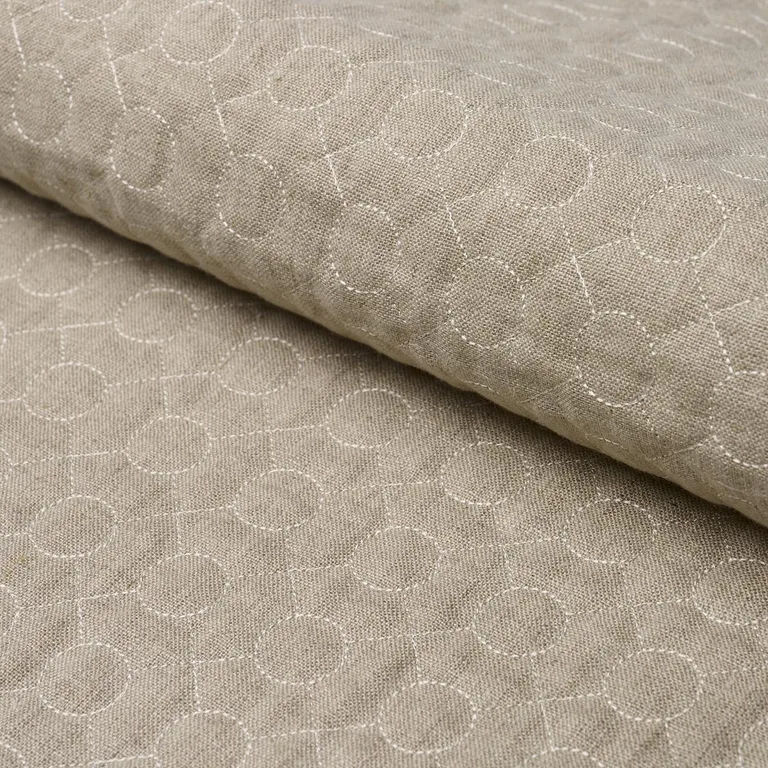 Schumacher 65000 Arles Embroidery Greige fabric swatch