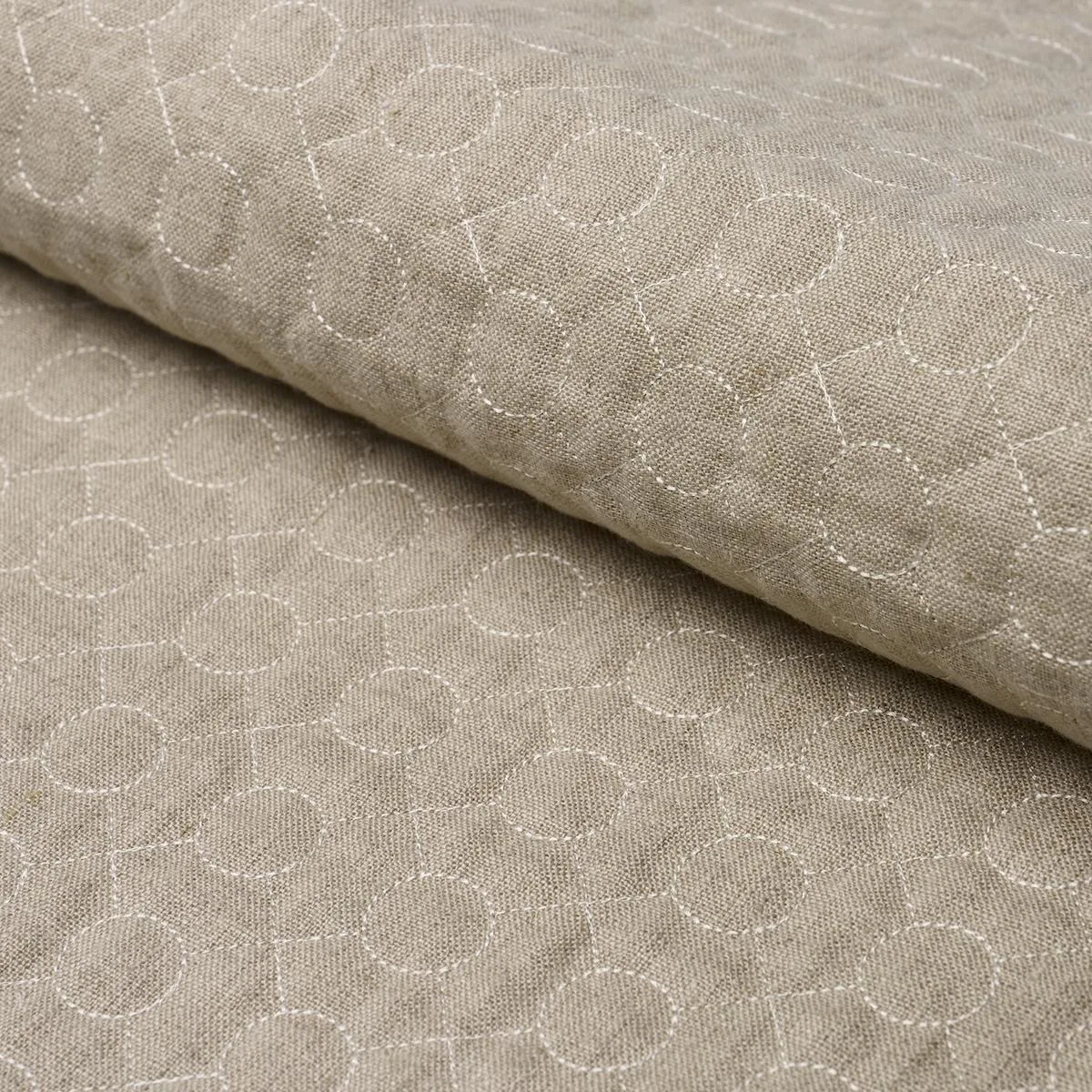 Schumacher 65000 Arles Embroidery Greige fabric swatch