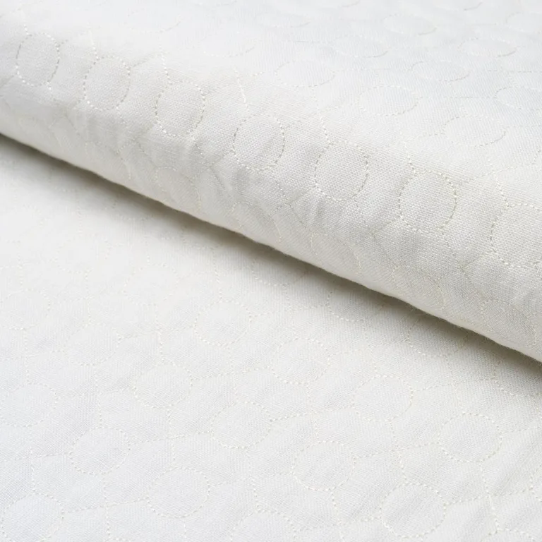 Schumacher 65001 Arles Embroidery Oyster fabric swatch