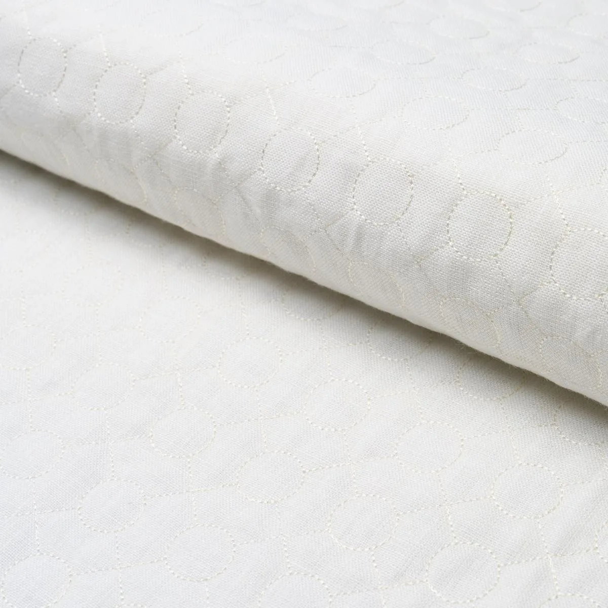 Schumacher 65001 Arles Embroidery Oyster fabric swatch