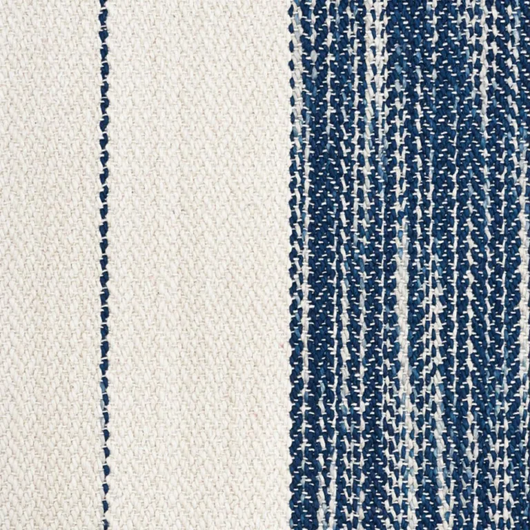 Schumacher 73311 Arroyo Stripe Indigo fabric swatch